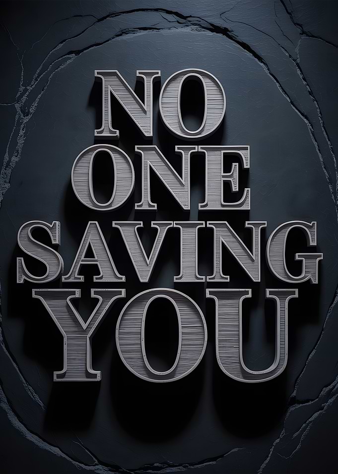 No One Saving You Text Art
