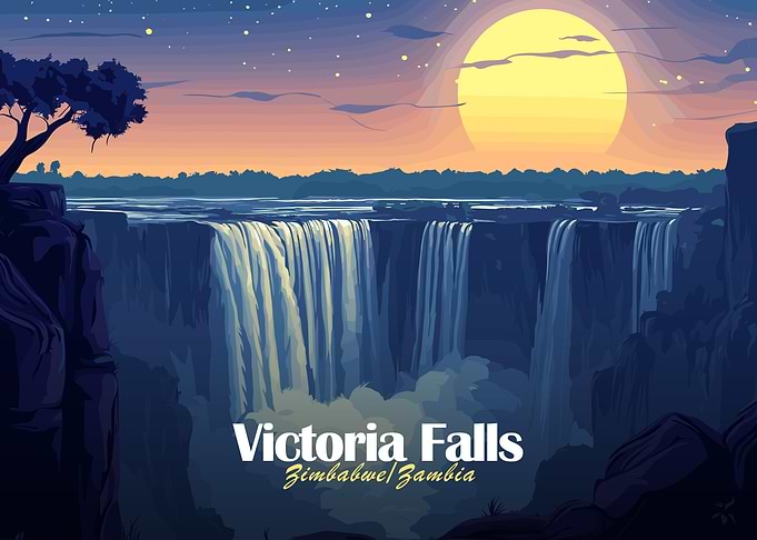 Victoria Falls, Zimbabwe/Zambia Illustration