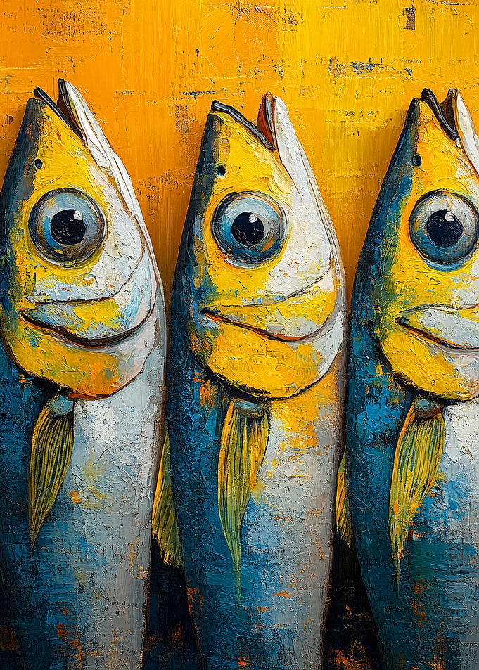 Three Fish Painting