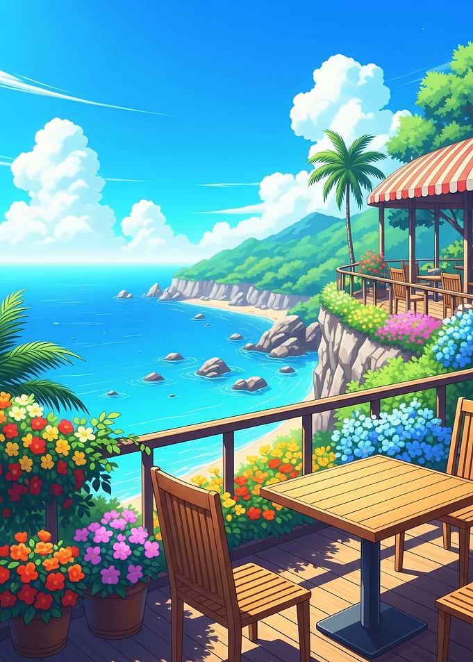 Tropical Beach Cafe View