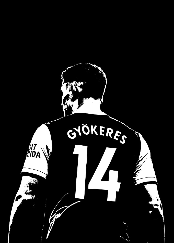 Viktor Gyökeres 14 Black and White