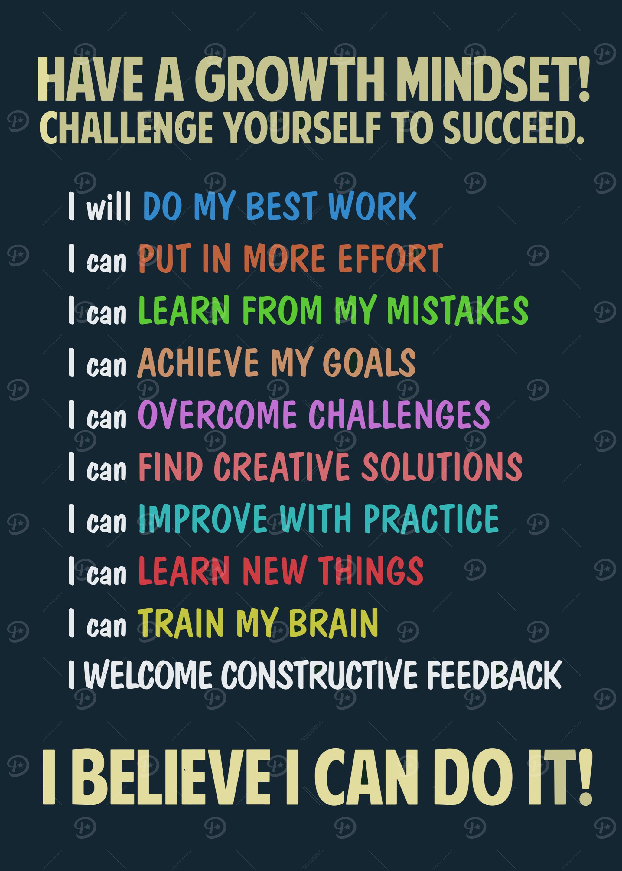 Growth Mindset Motivational Poster