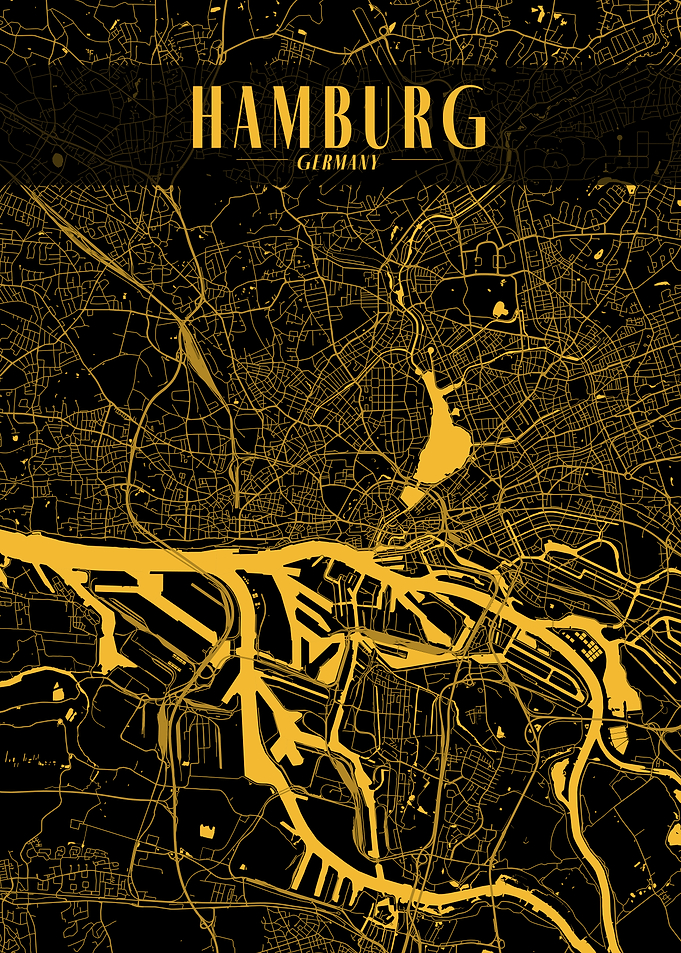 Golden Hamburg City Map