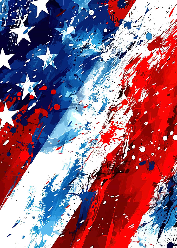 Abstract American Flag Art