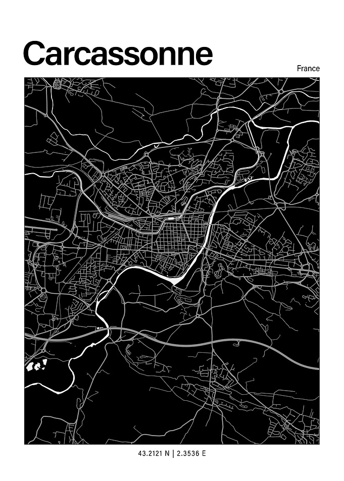 Carcassonne Black and White Map