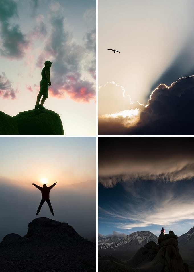 Four Images of People in Nature