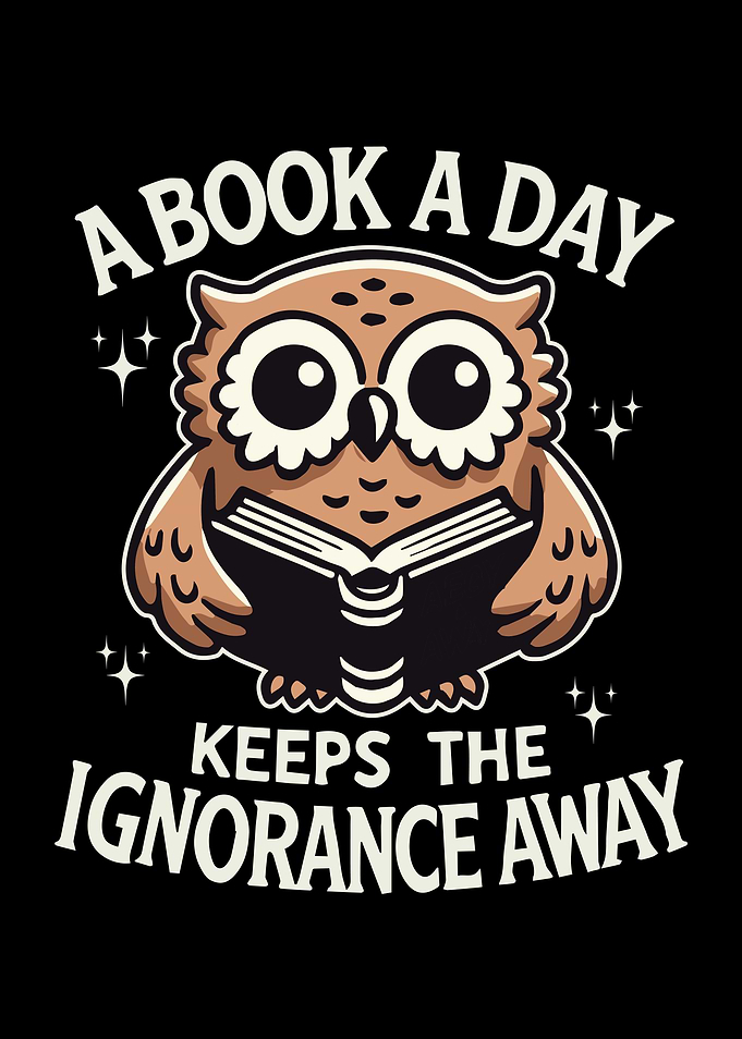 Owl Reading Book Illustration