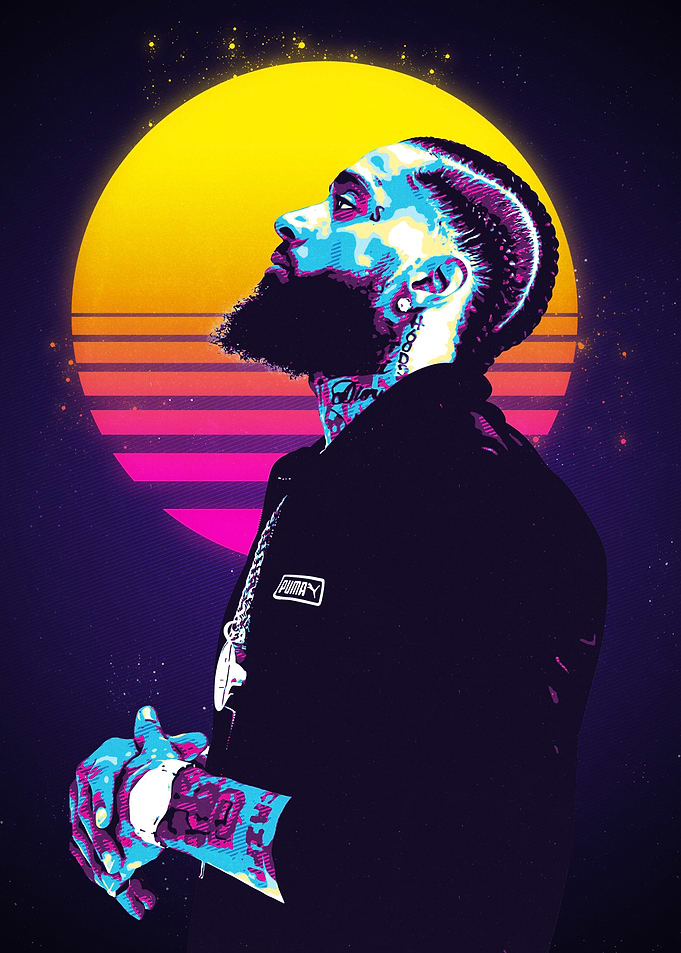 Nipsey Hussle Retro Portrait
