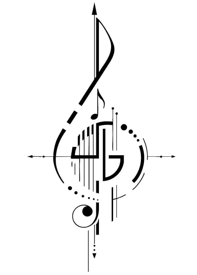 Abstract Music Treble Clef Design