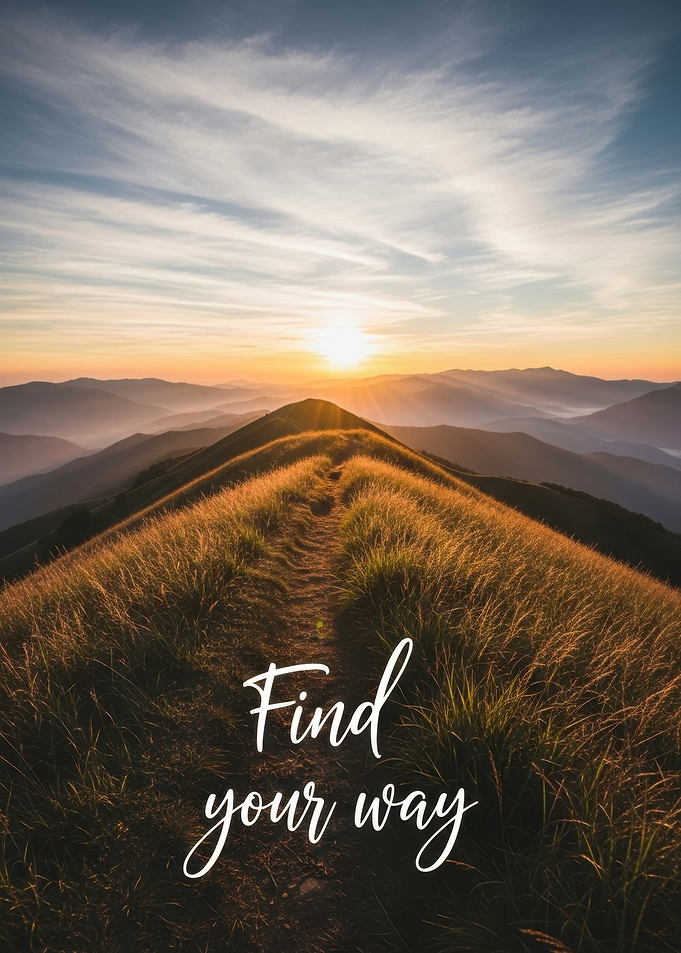 Mountain Path at Sunset: Find Your Way