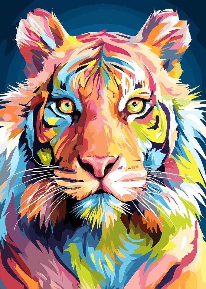 Colorful Tiger Portrait