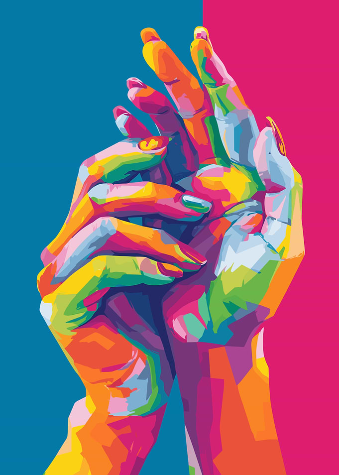 Colorful Hands Pop Art