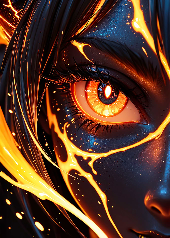 Fiery Eye Close-Up