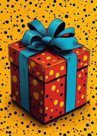 Colorful Gift Box with Polka Dots