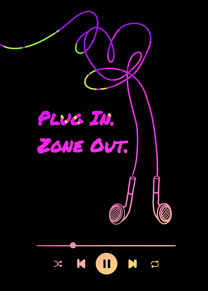 Plug In, Zone Out Headphones Art