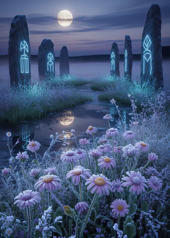 Mystical Stones and Lunar Reflection