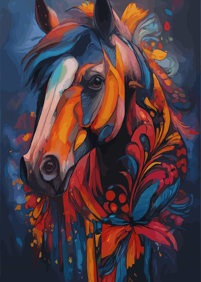 Colorful Horse Portrait
