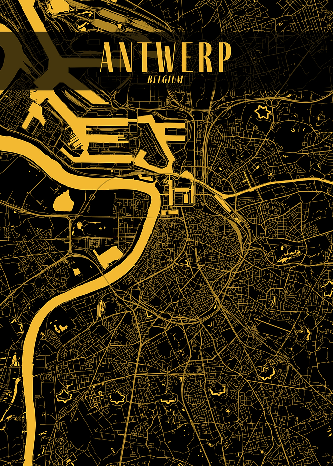 Golden Antwerp City Map