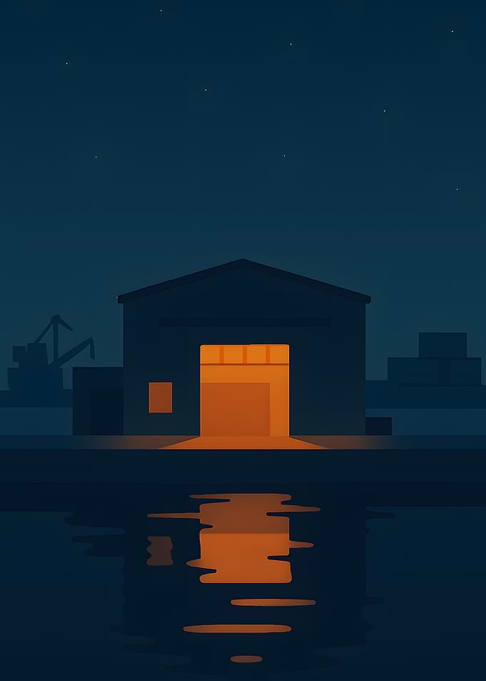 Night Warehouse by the Water