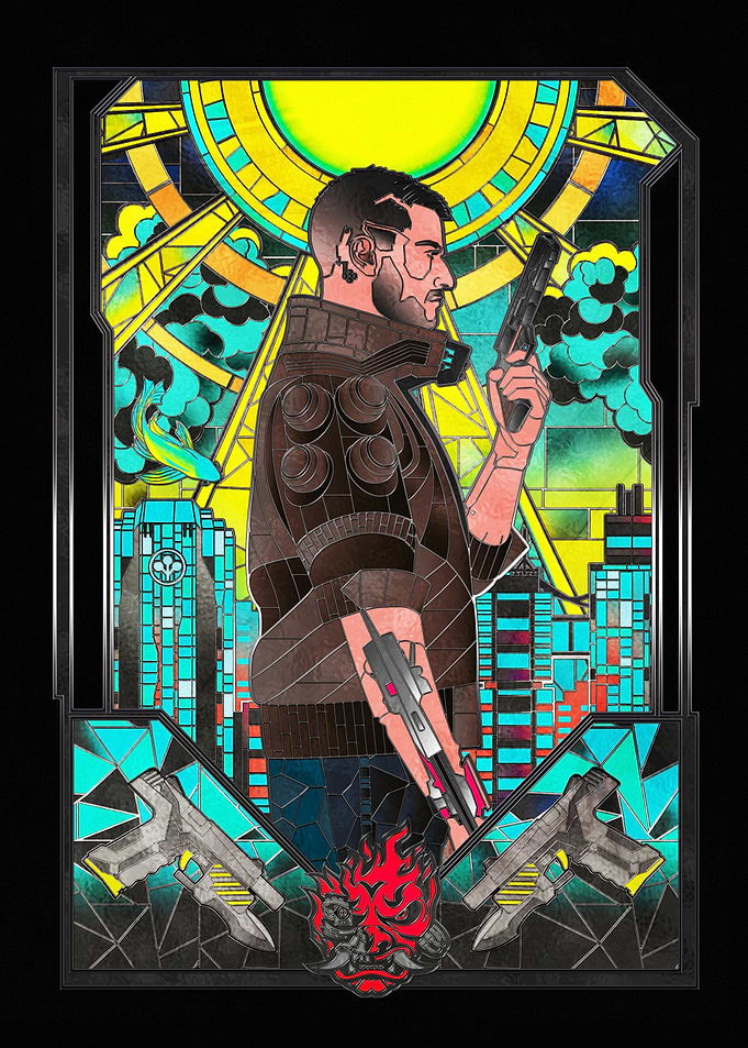 Male V Stained Glass