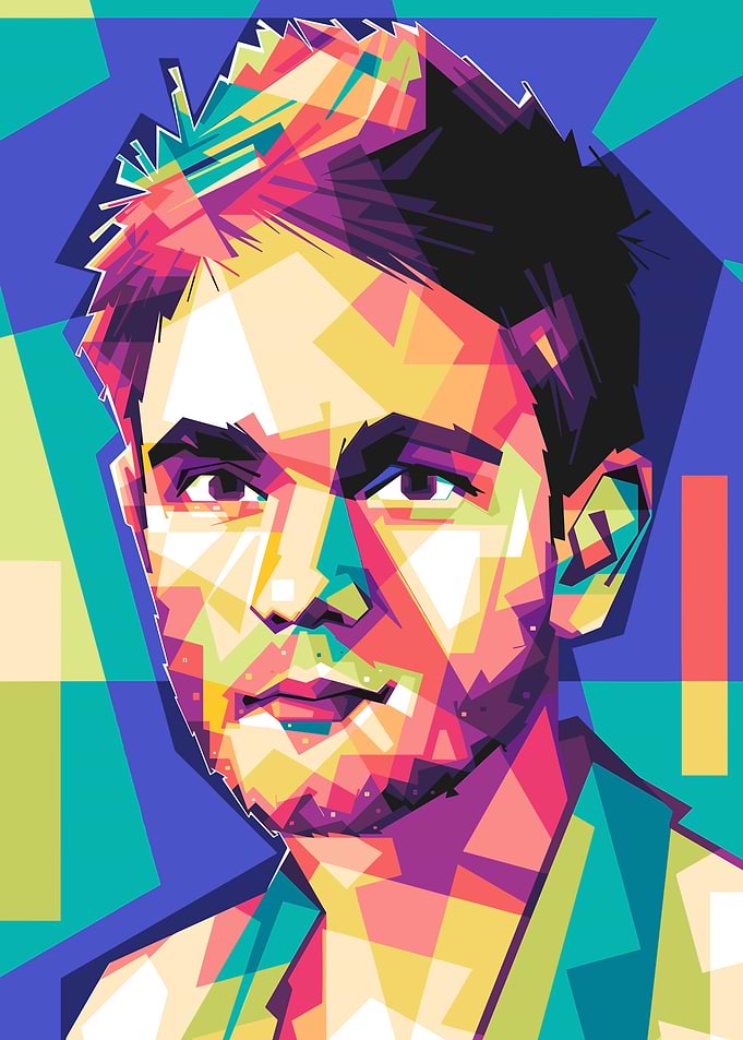Colorful Geometric Portrait of a Zedd