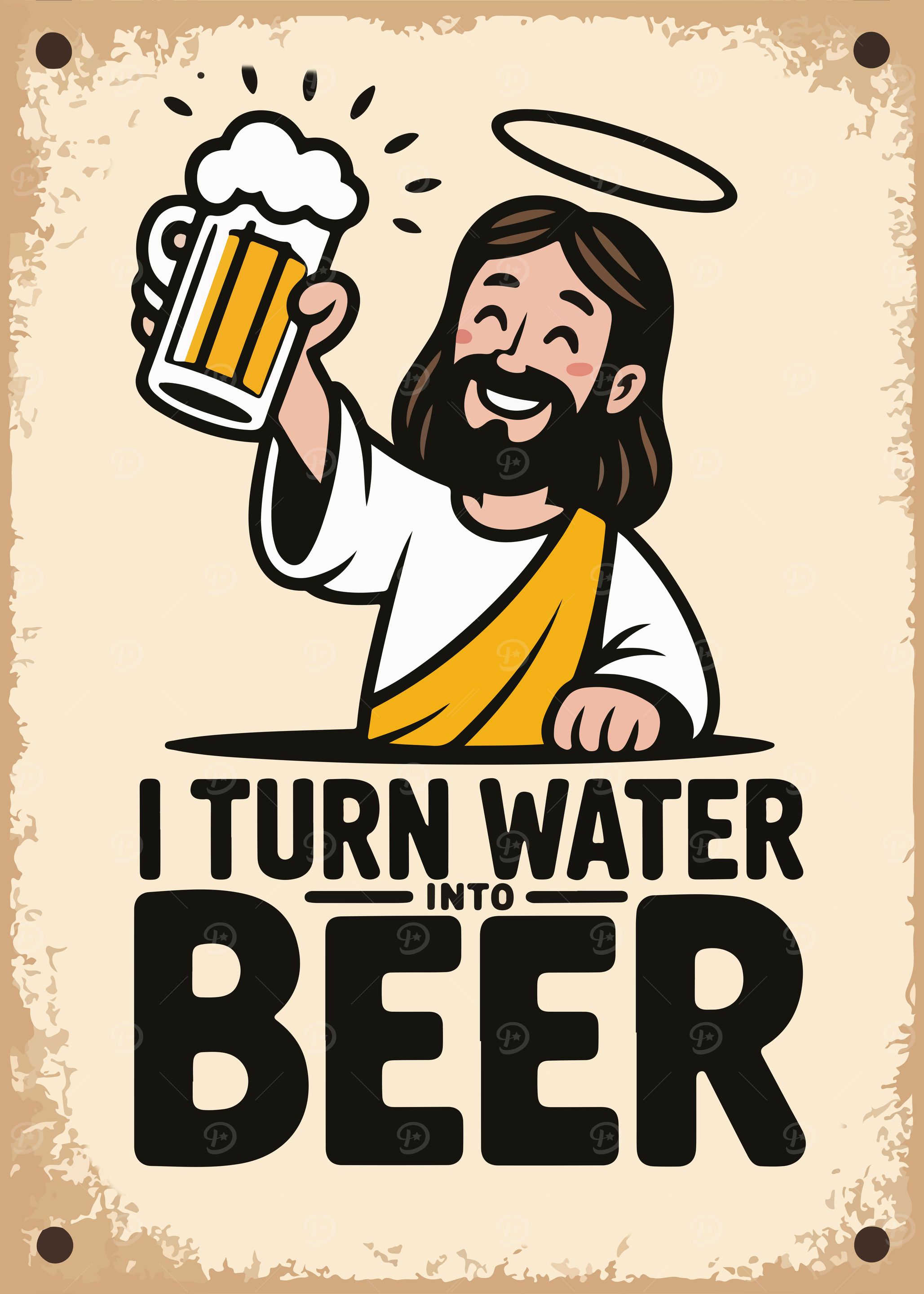 Jesus turns water into beer cartoon