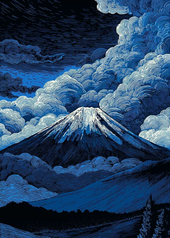 Mount Fuji Engraving