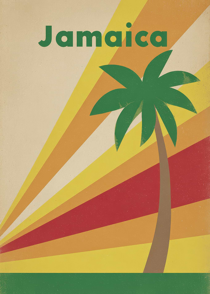 Jamaica Travel Poster Retro Style