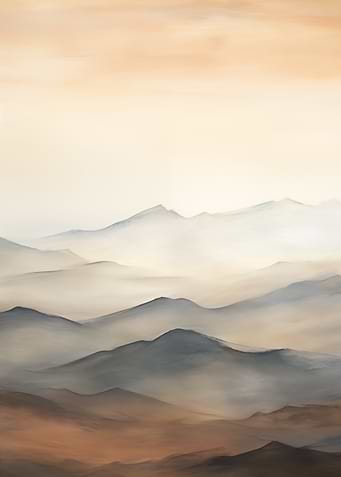 Misty Mountain Range Art