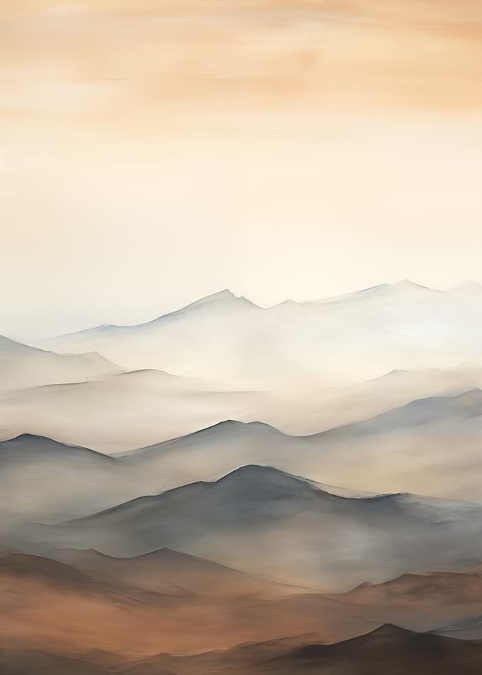 Misty Mountain Range Art