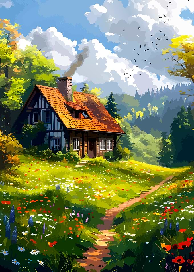Charming Cottage in a Floral Meadow