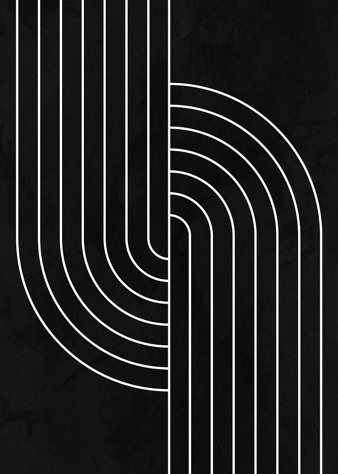 Abstract Black and White Line Art