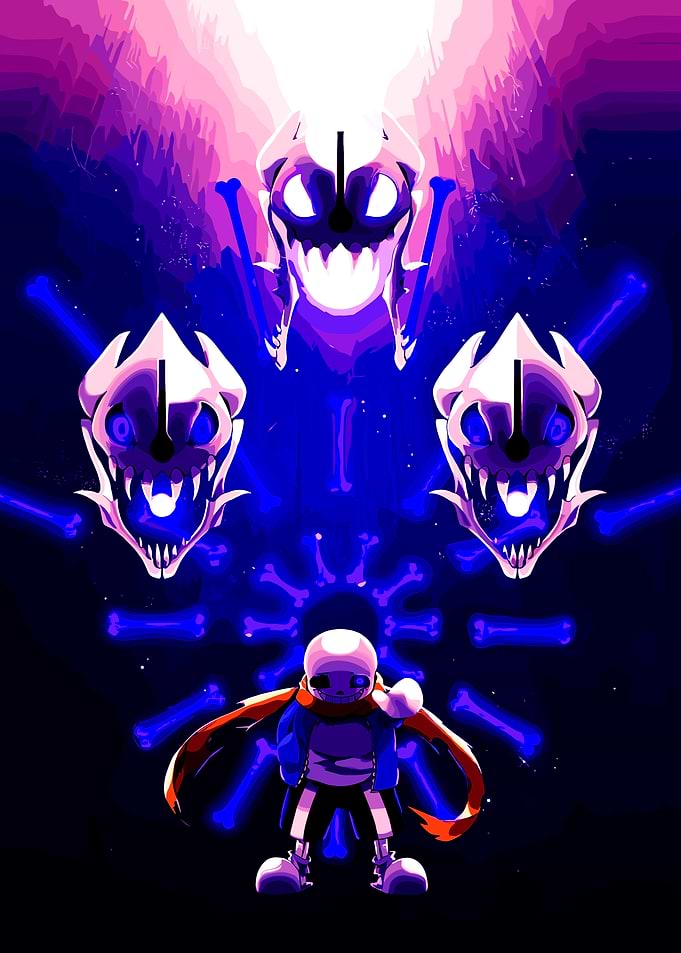 Undertale Sans with Gaster Blasters