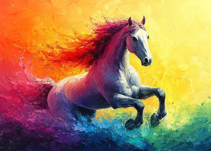 Colorful Horse Painting