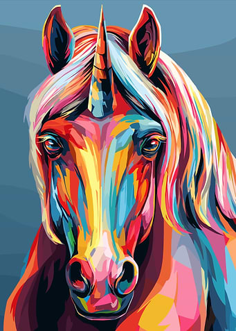 Colorful Unicorn Portrait