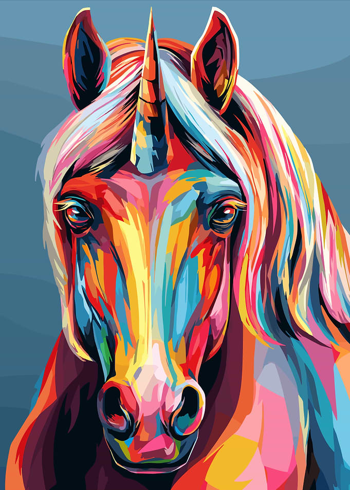 Colorful Unicorn Portrait