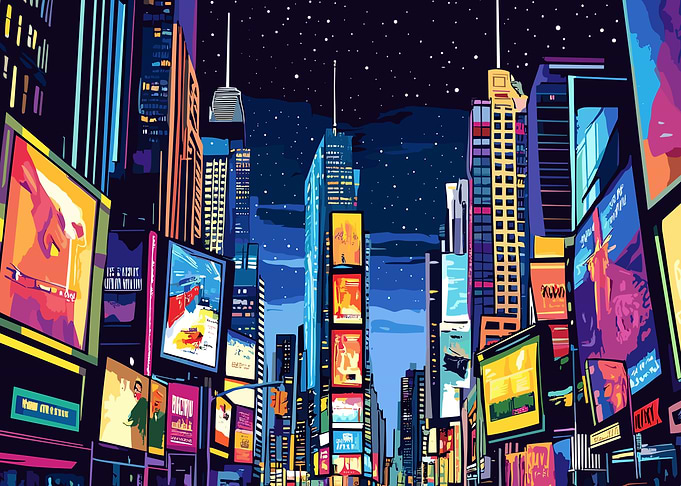Vibrant Cityscape at Night