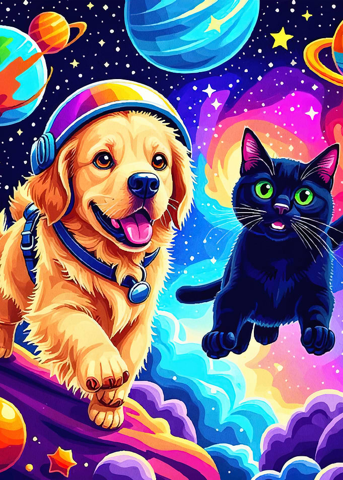 Cosmic Dog and Cat Adventure