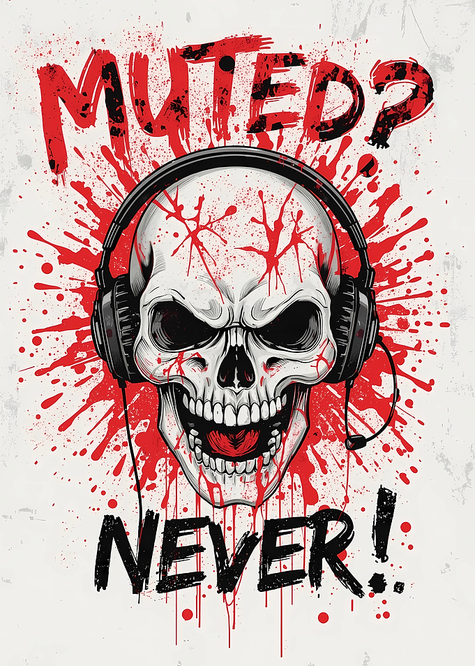 Muted? Never! Skull with Headset