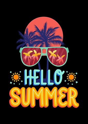 Hello Summer Tropical Sunglasses Graphic