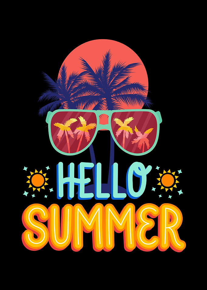 Hello Summer Tropical Sunglasses Graphic