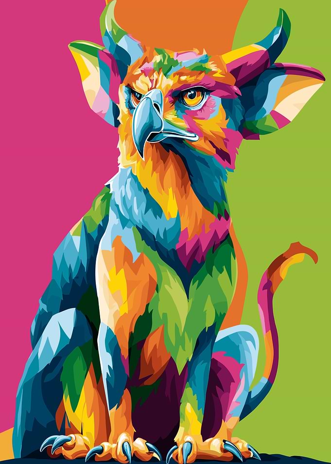 Colorful Griffin Digital Art