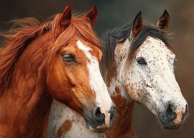 Two Horses Portrait