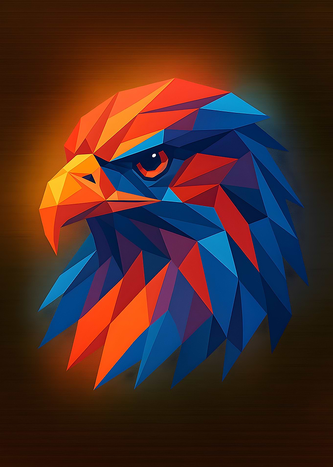 Geometric Eagle Head Art