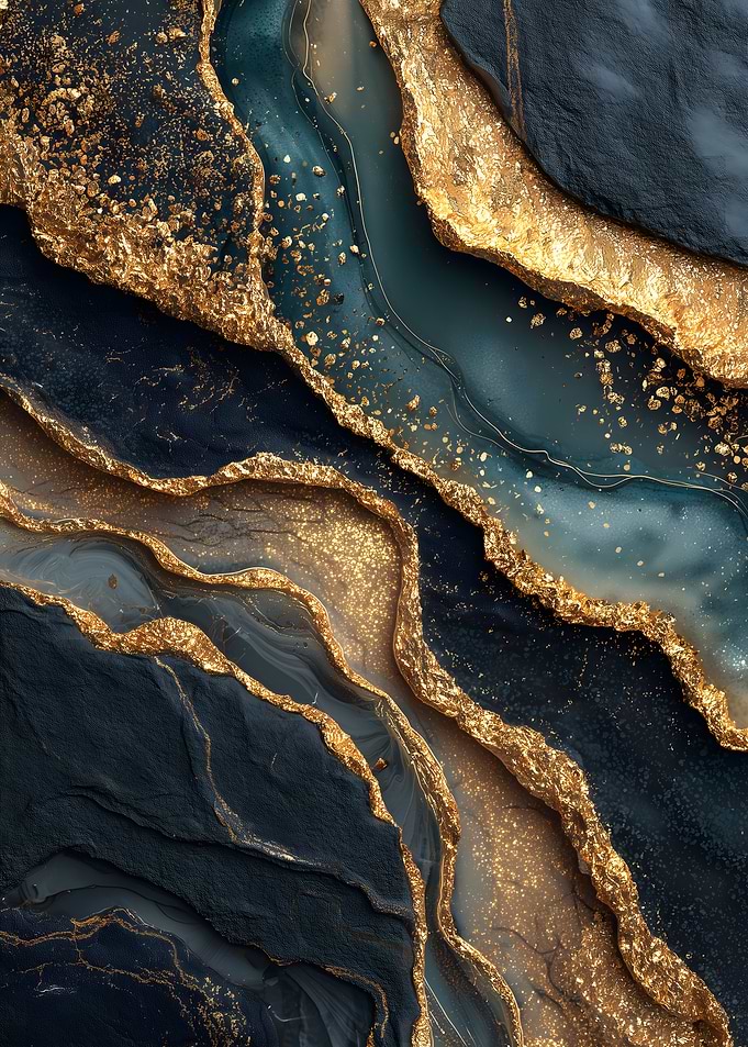 Abstract Gold Stone