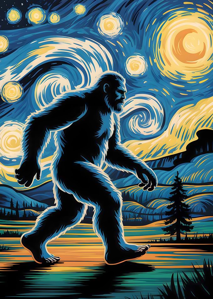 Funny Bigfoot at Night