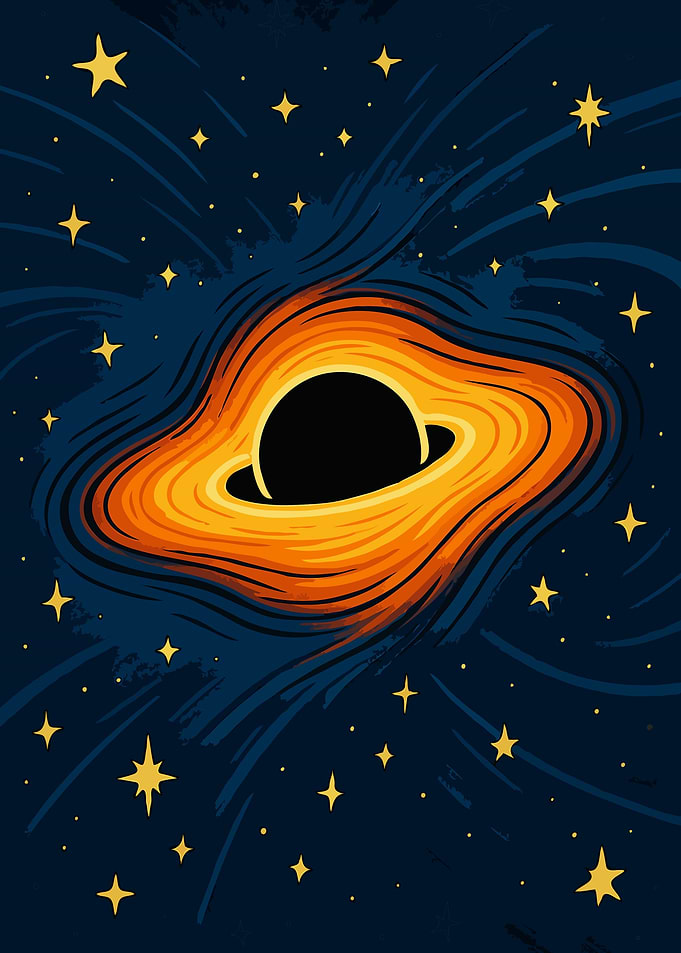 Stylized Black Hole in Starry Space
