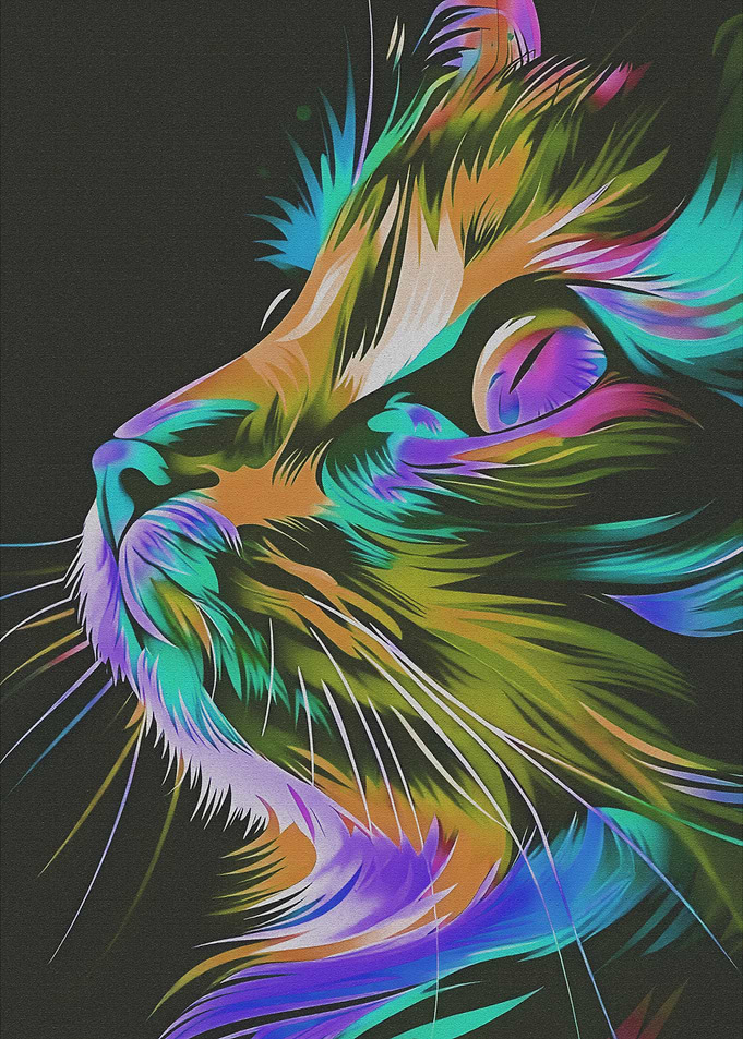 Colorful Cat Portrait