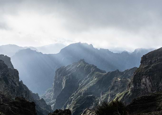 Misty Mountain Range Landscape