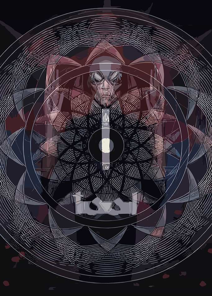 Abstract Figure with Mandala Design